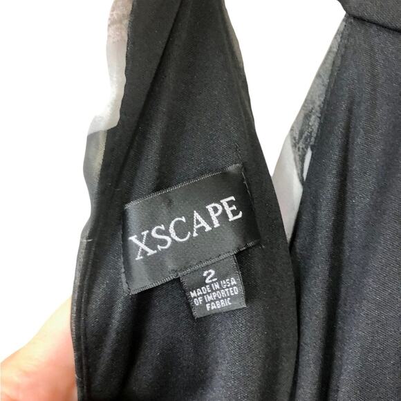 Xscape Halter Blouson Rose Floral Maxi Dress Gown Size 2 - Picture 5 of 9